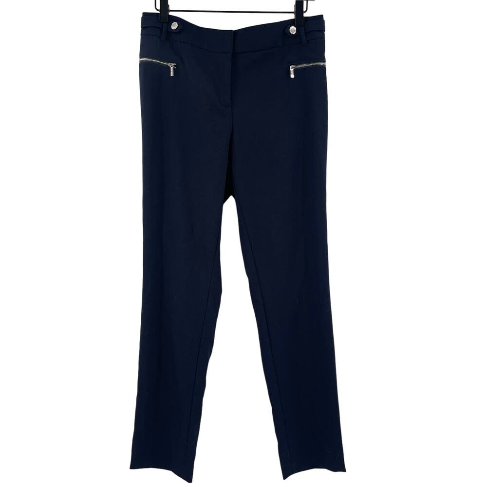 CALVIN KLEIN Pants Size 4 Dress Navy Zippers Business Casual Office Work Career